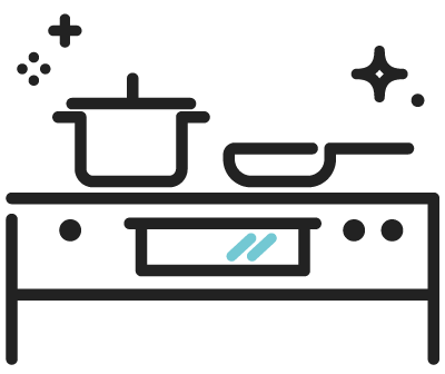 イラスト：コンロ取付け設置工事