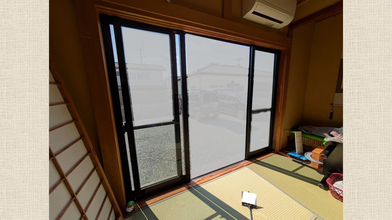 施工前：障子の建付けが悪くなってしまった和室の掃き出し窓