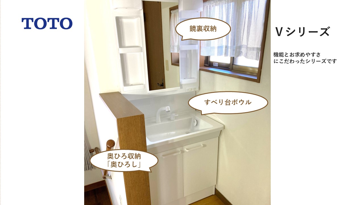 施工後：鏡裏まで収納になっています